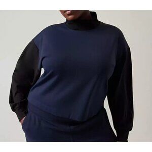 Athleta Venice Colorblock Sweatshirt Navy/Black 2X